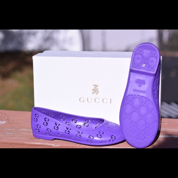 More Photos Gucci Purple Rubber Flats Sz 27 - Picture 8 of 8